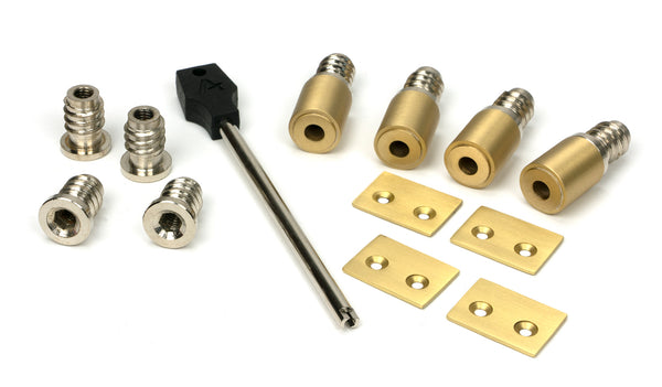 From The Anvil's Satin Brass Secure Stops (Pack of 4)