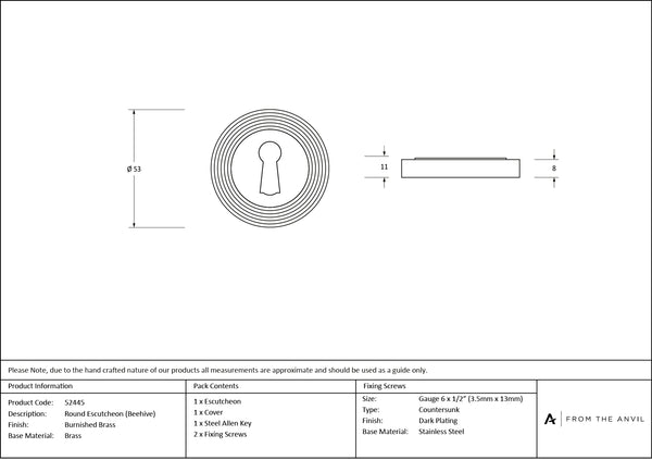 Round Escutcheon by From The Anvil