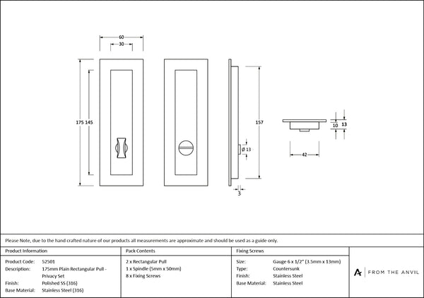 Plain Rectangular Pull - Privacy Set by From The Anvil
