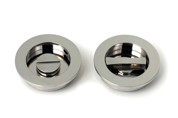 From The Anvil's Polished Marine SS (316) Plain Round Pull - Privacy Set