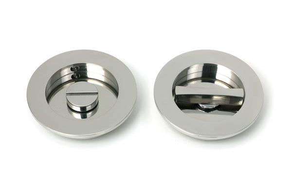 From The Anvil's Polished Marine SS (316) Plain Round Pull - Privacy Set