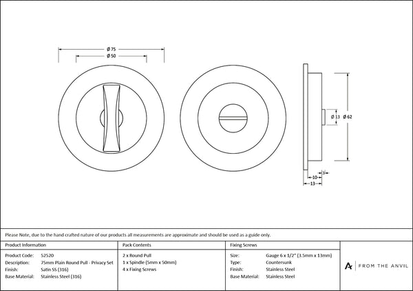 Plain Round Pull - Privacy Set by From The Anvil