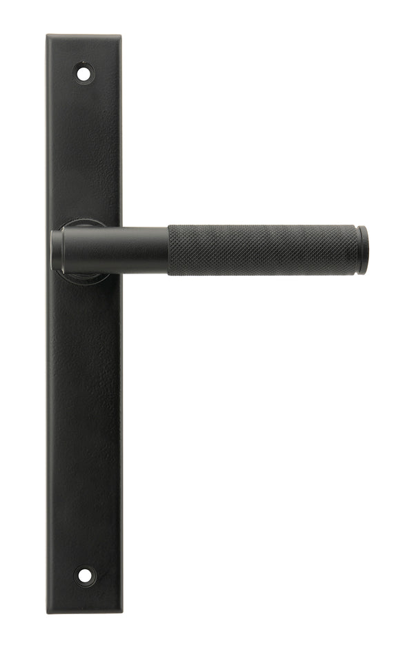 From The Anvil's Matt Black Brompton Slimline Lever Espag. Latch Set