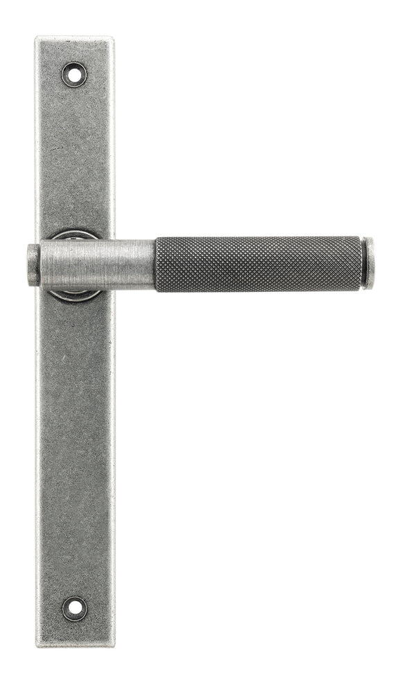 From The Anvil's Pewter Patina Brompton Slimline Lever Espag. Latch Set
