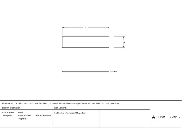 Intumescent Hinge Pad (Each) (FD 60) by From The Anvil
