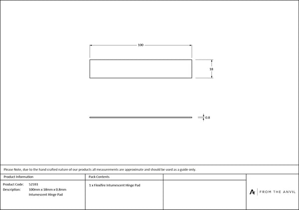 Intumescent Hinge Pad (Each) (FD 60) by From The Anvil
