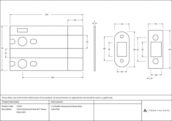 2mm Intumescent Pack for 4" & 5" Heavy Duty Latches (FD 60) by From The Anvil