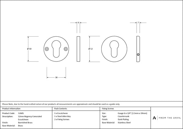Regency Concealed Escutcheon by From The Anvil