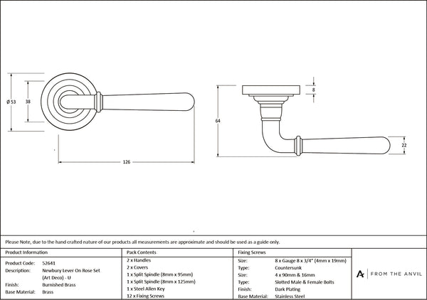 Newbury Lever on Rose Set (Unsprung) by From The Anvil