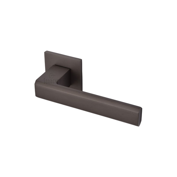 Madrid Door Handle on Square Rose by M Marcus - Heritage Brass