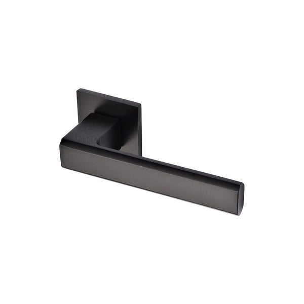 Madrid Door Handle on Square Rose by M Marcus - Heritage Brass