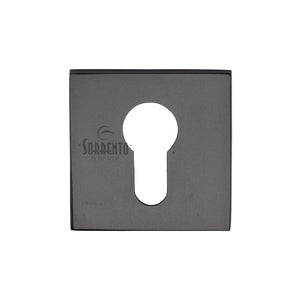 Euro Profile Keyhole Escutcheon Square - 5M-4049-Q - Matt Black