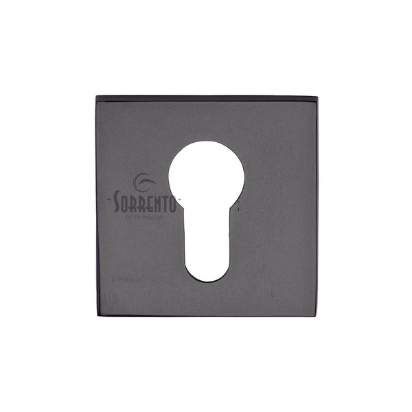Euro Profile Keyhole Escutcheon Square - 5M-4049-Q - Matt Black