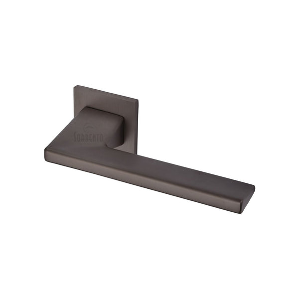 Seville Door Handle on Square Rose by M Marcus - Heritage Brass