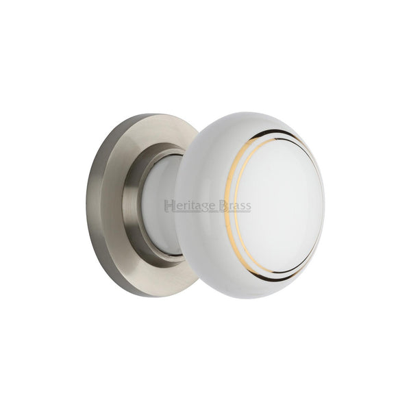 Gold Line Door Knob on Rose by M Marcus - Heritage Brass