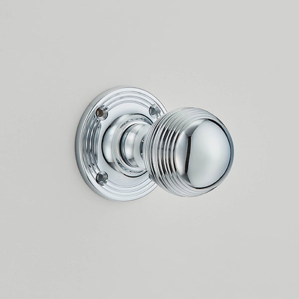 Croft Ironmongery, Reeded Ball Knob Rim Furniture-6346R, Door Knobs, Rim Knobs Sets