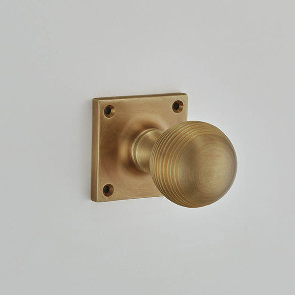 Croft - Reeded Ball Knob Mortice Furniture on Square Rose 6346SQ