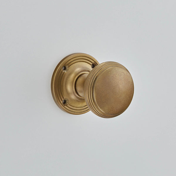 Croft Ironmongery, Reeded Cushion Knob Mortice Furniture-6347, Door Knobs, Mortice Door Knobs