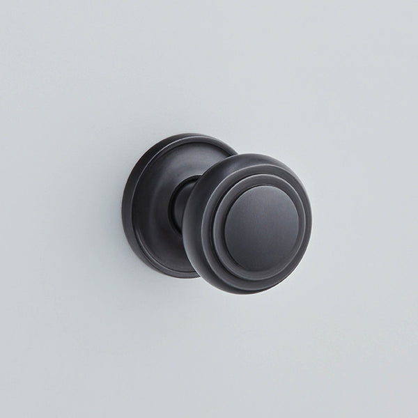 Croft Ironmongery, Stepped Cushion Knob Mortice Furniture - Raised Edge Covered Rose-6348COV57B, Door Knobs, Mortice Door Knobs