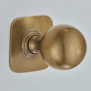 Croft - Ball Centre Door knob with Square Rose 6406 by Croft Ironmongery