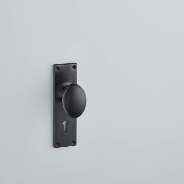 Croft Ironmongery, Oval Knob Lock Furniture-6500, Door Knobs, Knob On Plate