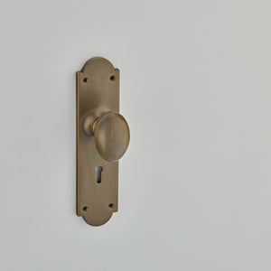 Croft Ironmongery, Oval Knob Lock Furniture-6502, Door Knobs, Knob On Plate