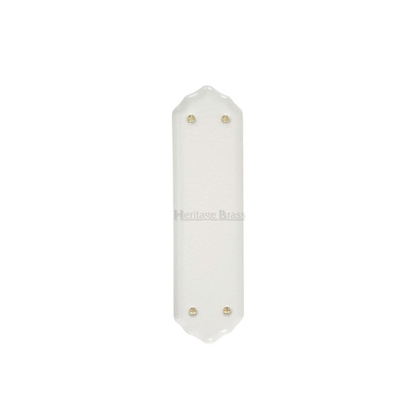 Shaped Fingerplate White Crackle - Porcelain