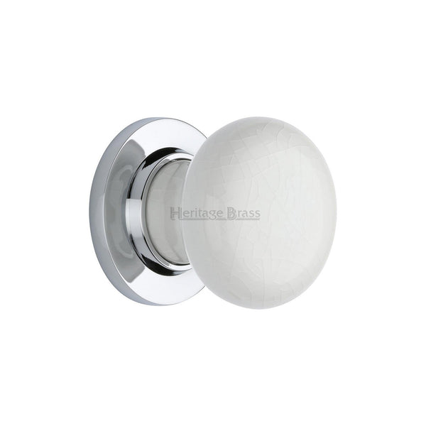 White Crackle Knob by M Marcus - Heritage Brass