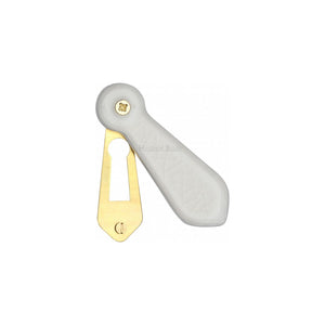 Covered Escutcheon White Crackle - Porcelain
