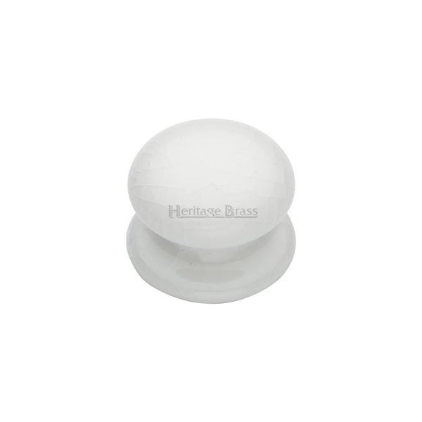 White Crackle Cabinet Knob - Porcelain - 32 mm