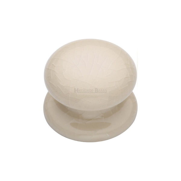 Porcelain Cabinet Knob Cream Crackle - Porcelain - 32 mm