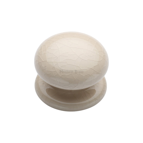 Porcelain Cabinet Knob Cream Crackle by M Marcus - Heritage Brass
