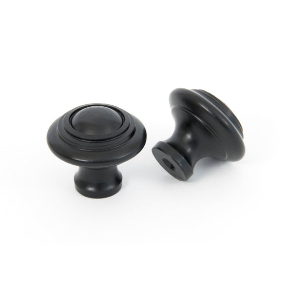Black Ringed Cabinet Knob - Small