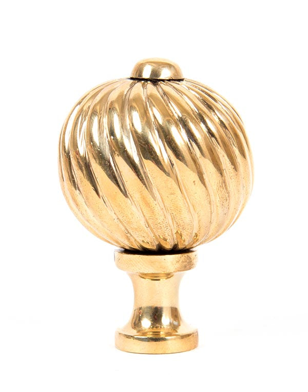 Polished Brass Spiral Cabinet Knob - Medium