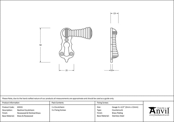 Beehive Escutcheon by From The Anvil