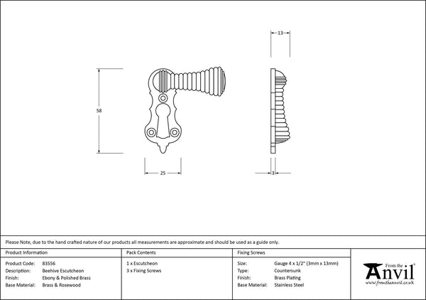 Beehive Escutcheon by From The Anvil