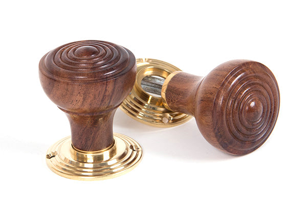 From The Anvil, Rosewood Ringed Mortice/Rim Knob Set, Door Knobs, Mortice Knobs