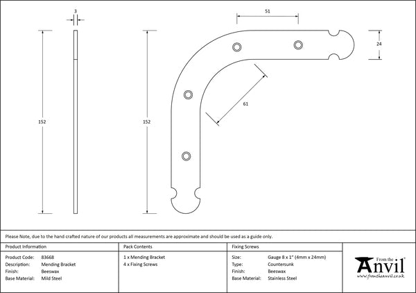 Beeswax Mending Bracket