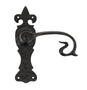 From The Anvil's Black Curly Lever Latch Set