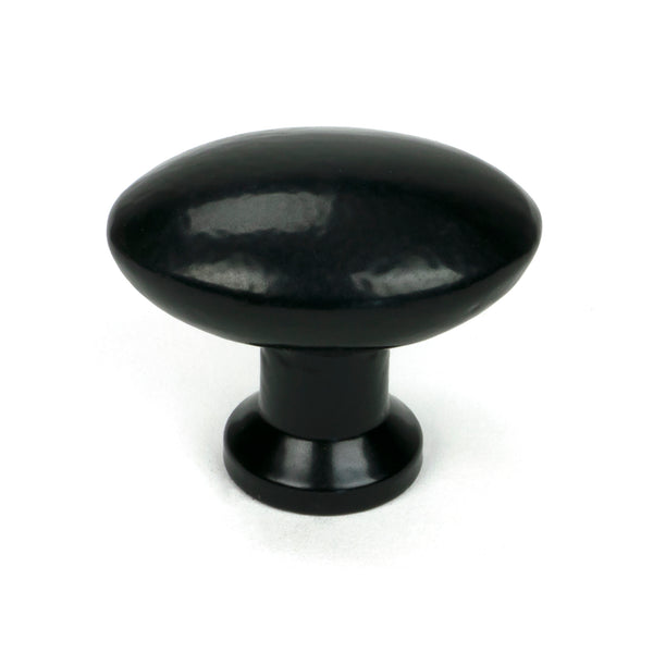 From The Anvil's Black Oval Cabinet Knob (Blacksmith)