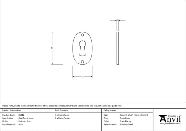 Oval Escutcheon by From The Anvil