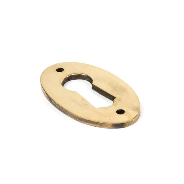 Aged Brass Oval Escutcheon