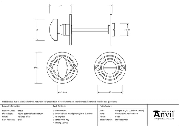 Round Thumbturn Set by From The Anvil