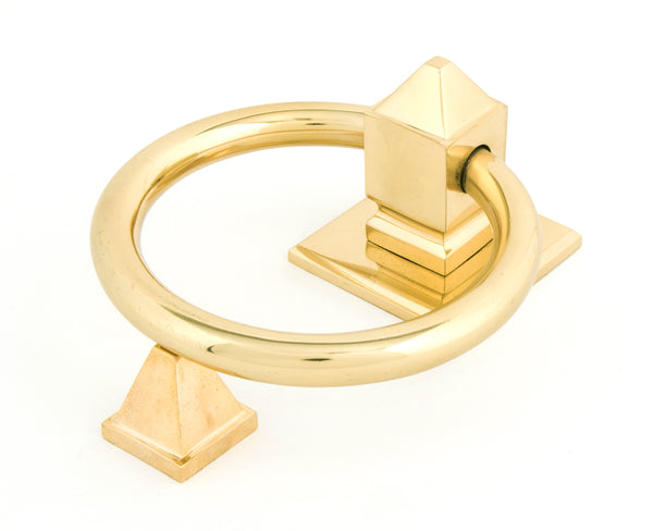 From The Anvil's Polished Brass Ring Door Knocker