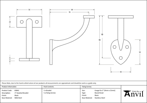 Handrail Bracket by From The Anvil