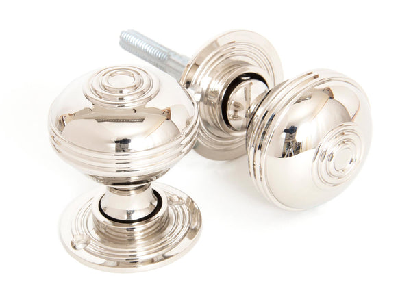 From The Anvil's Polished Nickel Prestbury Mortice/Rim Knob Set