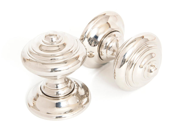 From The Anvil's Polished Nickel Elmore Concealed Mortice Knob Set