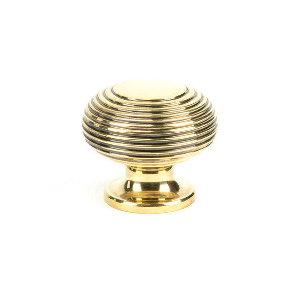Aged Brass Beehive Cabinet Knob 40mm
