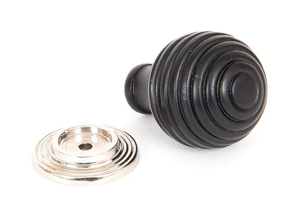 Ebony and PN Beehive Cabinet Knob 35mm