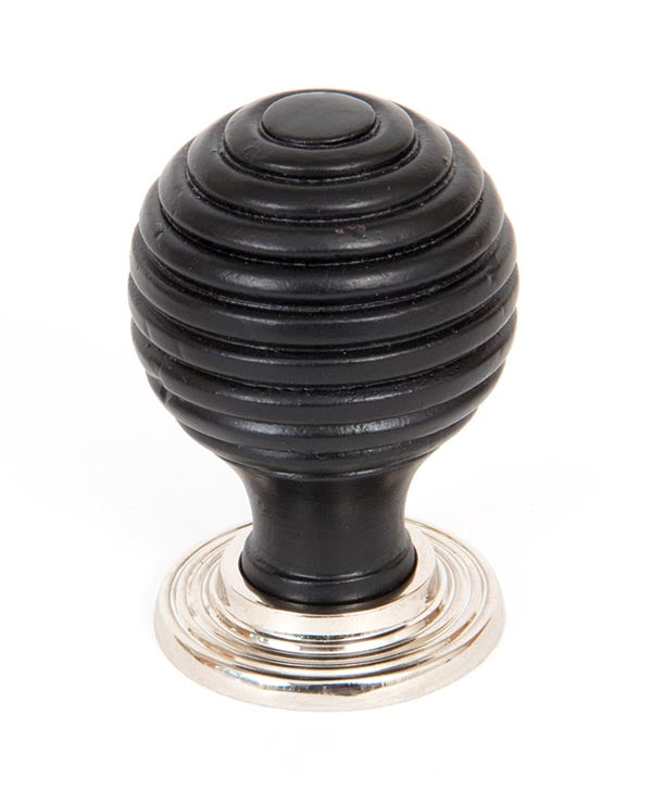 From The Anvil, Ebony and PN Beehive Cabinet Knob 35mm, Cabinet Hardware, Cabinet Knobs